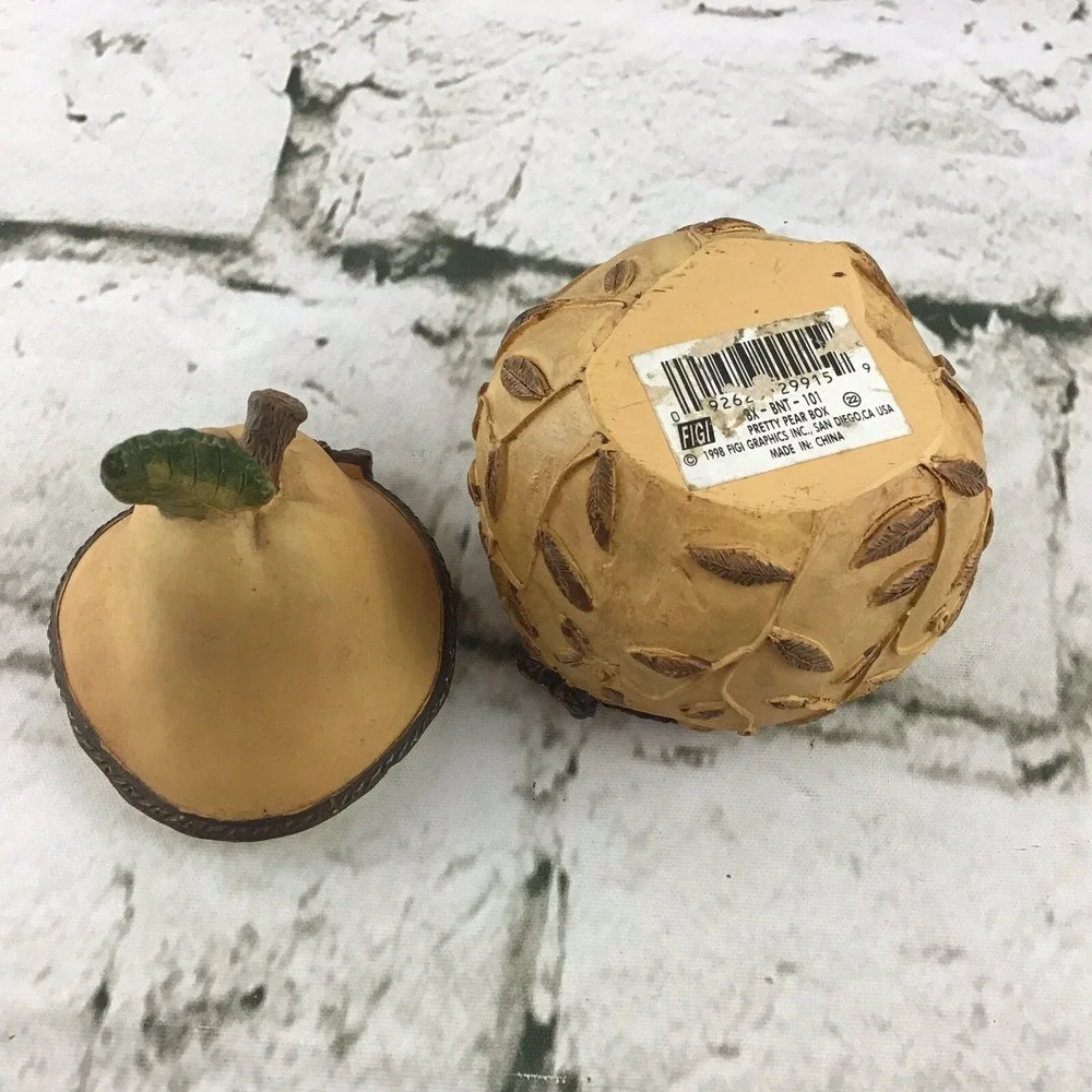 Figi Graphics Pretty Pear Trinket Box Vintage‎ 1998 Collectible Decor